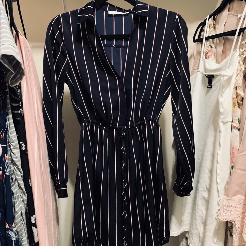 Striped collar dress